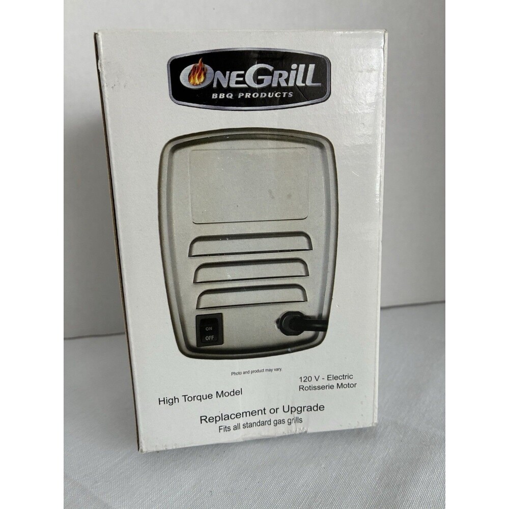 OneGrill 120V Electric Rotisserie Motor High Torque, Stainless Steel, Sealed Box